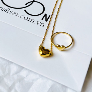 Nhẫn nữ tim phồng vàng có đủ size 10k