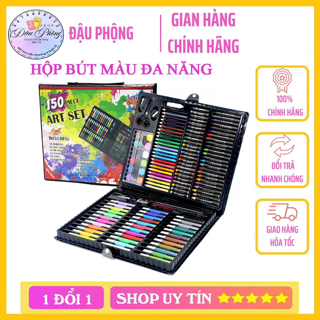 Hộp Bút Màu Đa Năng 150 Chi Tiết - Giúp Các Bé Kích Thích Thị Giác - Tăng Khả Năng Sáng Tạo Tô Vẽ