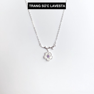Dây chuyền bạc nữ nguyên chất cành đào nữ tính dịu dàng LAVESTA SIL29