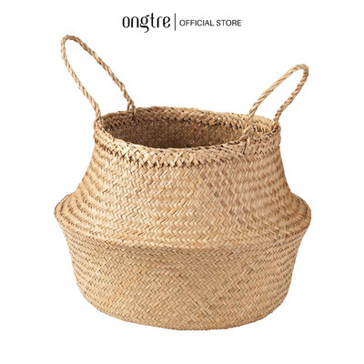 Giỏ Cói Trồng Cây ONGTRE Có Quai, Giỏ Cói Decor, Sọt Cói Đựng Quần Áo, Đồ Chơi, Đựng Đồ Đa Năng