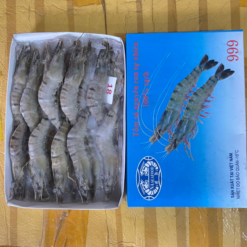 Tôm sú siêu to size 18 con 💥FREE SHIP💥 1 hộp ăn lẩu , nướng ngon ngọt