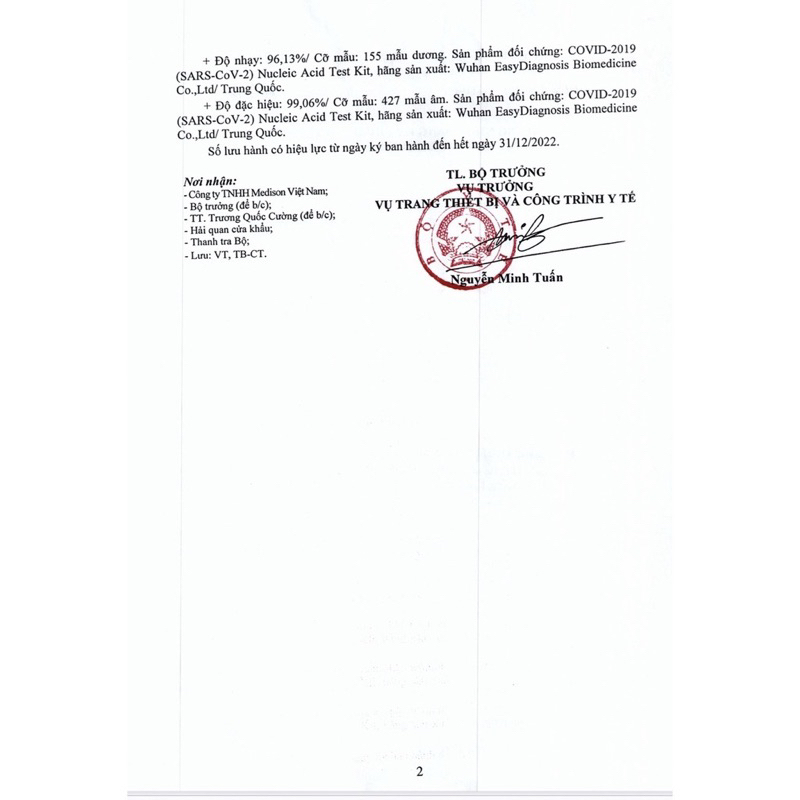 Test nhanh Wuhan 2024