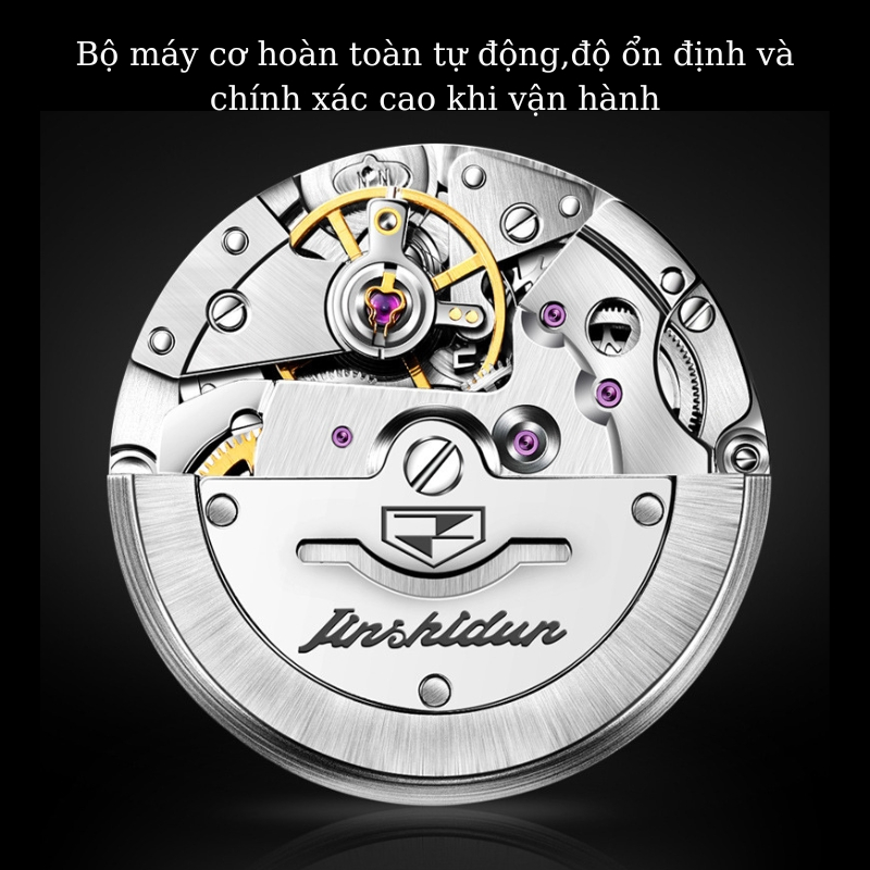 Đồng Hồ Cơ Nam Chính Hãng JSDUN 8938  Đồng Hồ Nam Automatic Dây Thép Đúc Đặc Kháng Nước 3ATM