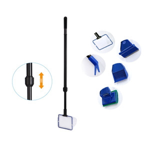 Cây chà vệ sinh hồ cá 5 trong dài 49.5 đến 81.8 cm gồm - Đầu chà kính ,Gầu múc cát sỏi..., Lưỡi cạo rêu,Lưởi móc - vợt