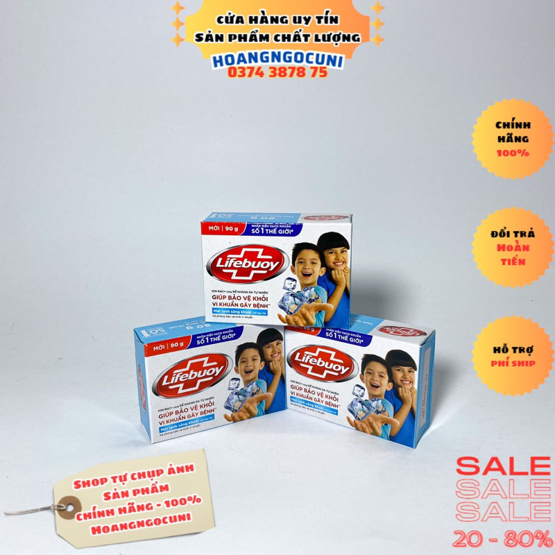 Xà bông cục lifebuoy 90g 125g đỏ, xanh, khổ qua, sảng khoái chính hãng