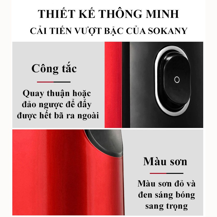 Máy ép chậm SOKANY công suất 300W, có thể làm kem cao cấp chính hãng, vắt kiệt nước 100% - REKKY