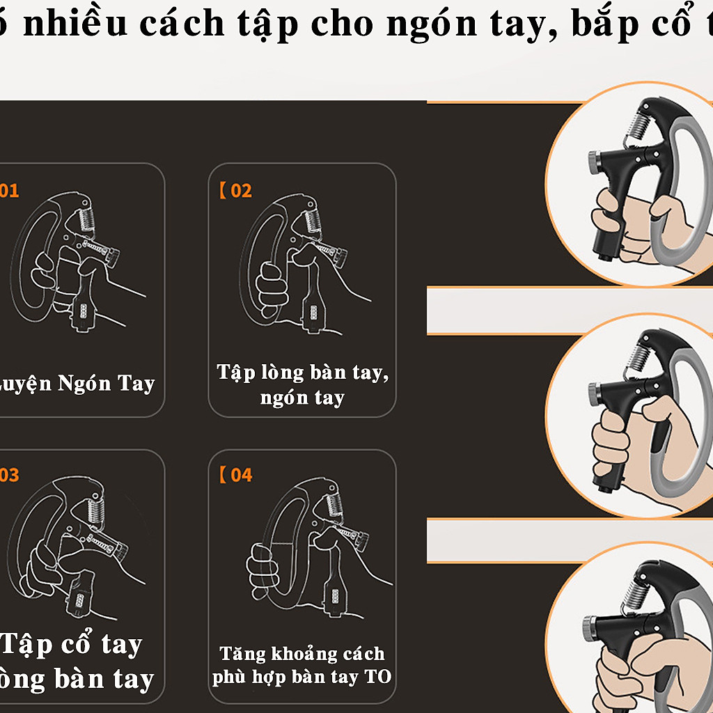 Kìm Bóp Tay Pro Đếm Số Điện Tử - Chọn Màu - Dụng Cụ Tập Gym Tại Nhà Điều Chỉnh Lực Từ 10-100kg Chính Hãng dododios