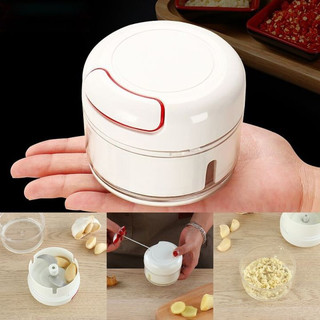 Máy xay tỏi ớt cầm tay mini - Dụng cụ xay tỏi, ớt dây rút tiện lợi - KS home