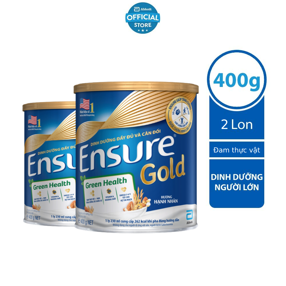 Combo 2 Sữa bột Ensure Gold Đạm thực vật 400g/lon