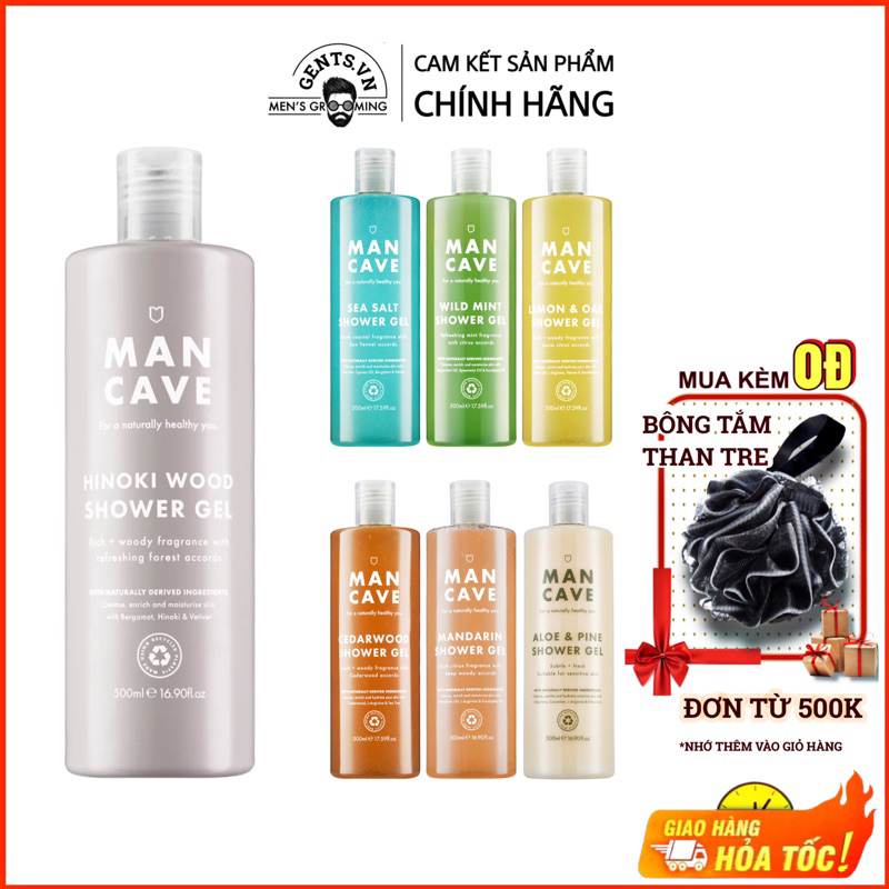 Sữa tắm nam làm sạch sâu ManCave Shower Gel (200/500ml) với hương thơm nam tính sảng khoái