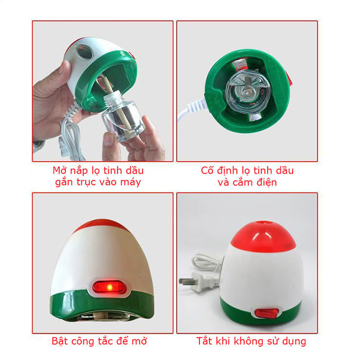 Máy xông tinh dầu đuổi muỗi, đuổi côn trùng công nghệ sinh học an toàn cho bé và gia đình - Tặng kèm lọ tinh dầu 40ml