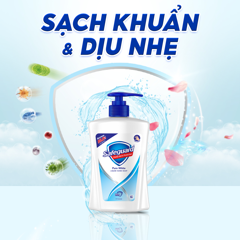 Combo 2 Nước Rửa Tay SAFEGUARD Sạch 99,9% Vi Khuẩn & Dịu Nhẹ Cho Da Chai 450ml Hoa Hồng Lô Hội