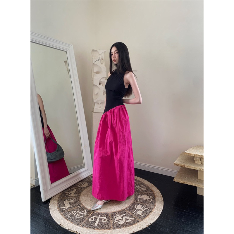 đầm dài phối màu đuôi cá xoè koreastyle