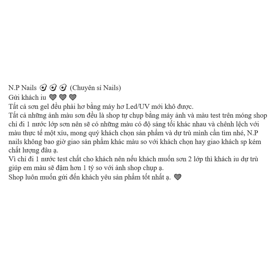 Set 4 chai sơn pastel không bảng màu Led/UV N.P Nails