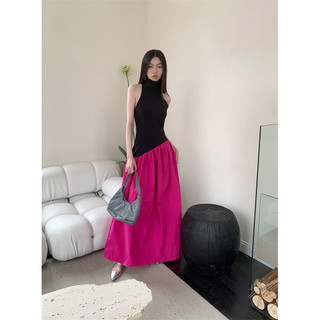 đầm dài phối màu đuôi cá xoè koreastyle