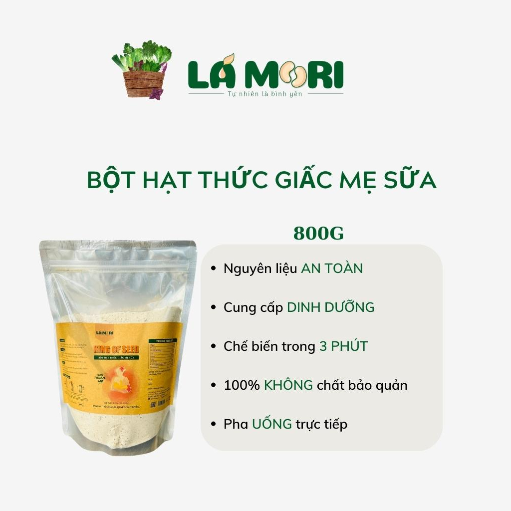 Túi 800G Sữa hạt uống liền thức giấc King of Seed tốt cho sức khỏe - Lá Mori