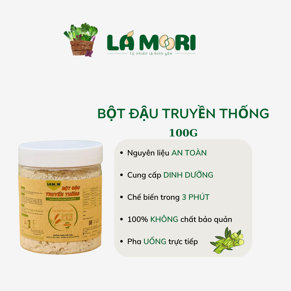 100G Bột đậu Truyền thống thảo mộc nảy mầm cung cấp dinh dưỡng tốt cho sức khỏe uống liền Lá Mori