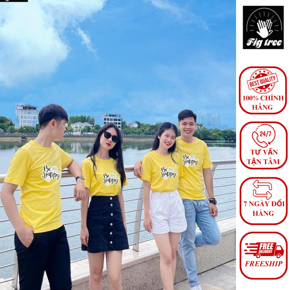 Set Áo Thun Đôi Fig Tree Màu Vàng Siêu Dễ Thương Cho Các Couple