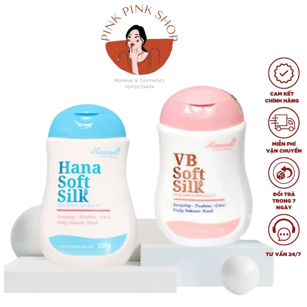 Dung Dịch Vệ Sinh Phụ Nữ VB Soft & Silk Hanayuki Xanh và Hồng