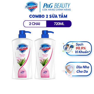 Combo 2 Sữa Tắm SAFEGUARD Sạch 99,9% Vi Khuẩn & Dịu Nhẹ Cho Da Chai 720ml/Chai Hoa Hồng Lô Hội