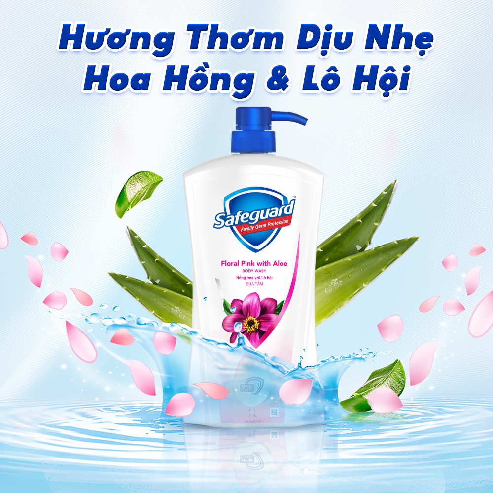 Sữa Tắm SAFEGUARD Sạch 99.9% Vi Khuẩn & Dịu Nhẹ Cho Da Chai 720ml Trắng Tinh Khiết/Nha Đam/Chanh Tươi Mát: Nha Đam