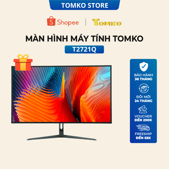 Màn hình máy tính 2K Tomko 27 inch T2721Q-2K - Hàng Chính Hãng , CHƠI GAME NGON lại CHIẾN ĐỒ HỌA TỐT, Bảo Hành 3 năm