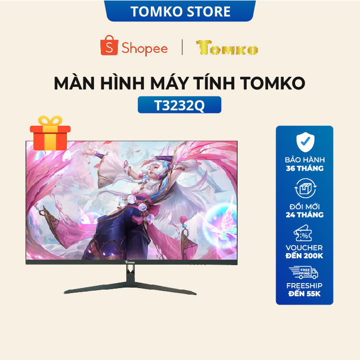 Màn hình máy tính 32 inch 2KTomko T3232Q Tần số quét 75HZ Tấm nền IPS - Hàng chính hãng