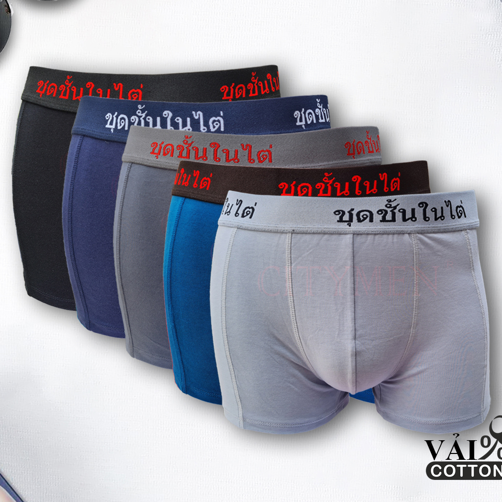 Combo 5 Quần Sịp Nam Boxer Lưng Thái Cao Cấp, Thông Thoáng Và Thấm Hút Tốt, quần ship nam đùi Vải Cotton co dãn 4 chiều