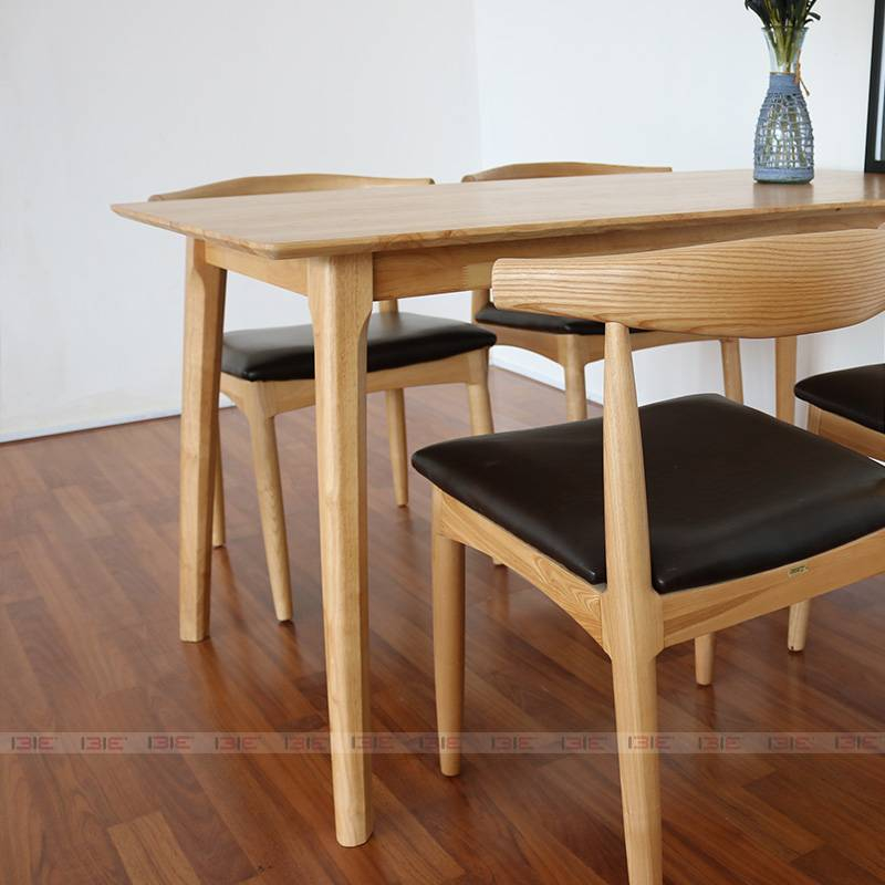 Bộ bàn ghế phòng ăn mặt gỗ 4 - 6 - 8 chỗ  IBIE Bull gỗ cao su nhiều màu chọn, phong cách hiện đại, hàng xuất khẩu loại 1