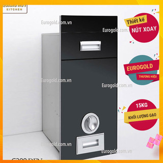 Thùng gạo mặt gương Eurogold C300 nút xoay cam kết chính hãng
