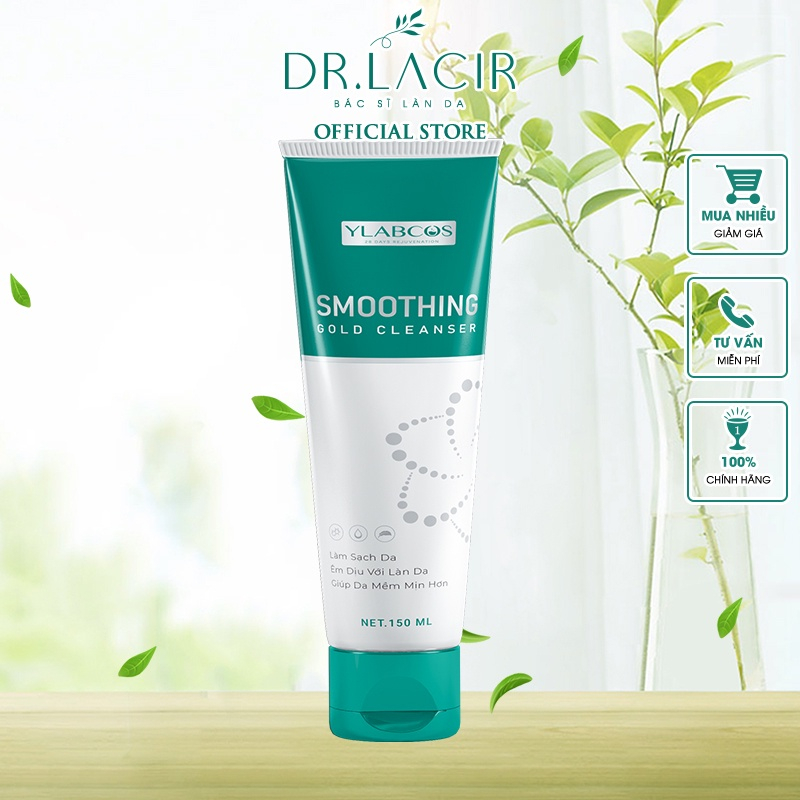 Sữa rửa mặt vàng Dr Lacir - Sữa rửa mặt Smoothing Gold Cleanser Dr Lacir chai 150ml