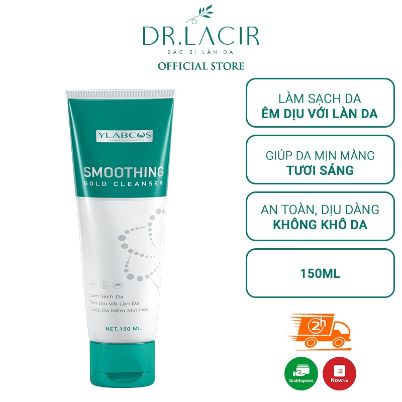Sữa rửa mặt vàng Dr Lacir - Sữa rửa mặt Smoothing Gold Cleanser Dr Lacir chai 150ml