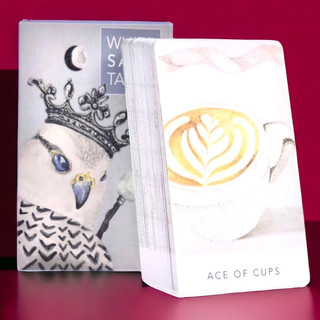 Gumylam Bộ bài White Sage Tarot cards(cú trắng) cơ bản dành cho người mới bắt đầu 78 lá