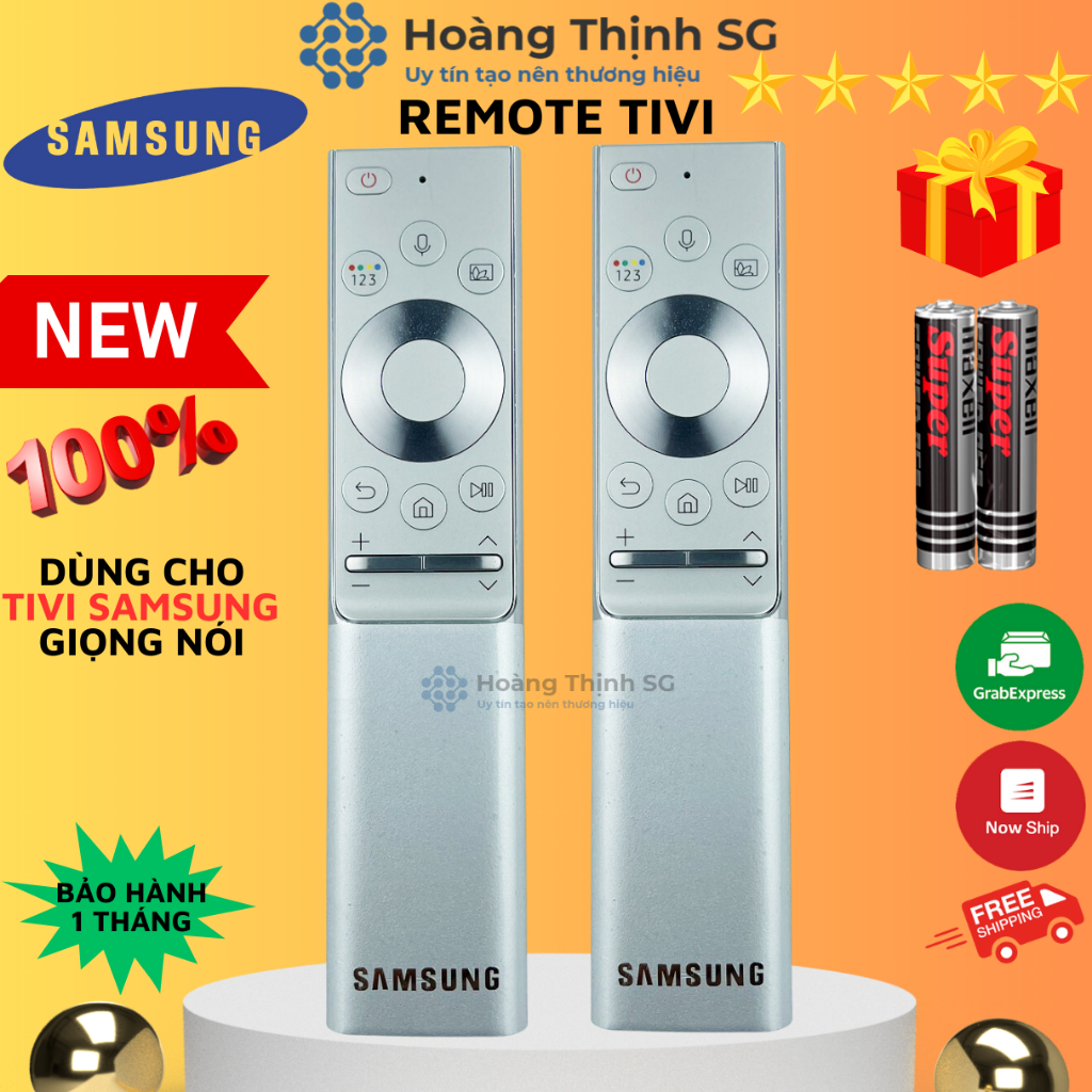 Remote điều khiển tivi Samsung QLED 2019 Giọng nói, điều khiển TV Samsung QLED đời 2019 - Tặng kèm pin