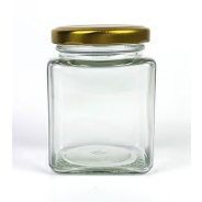 Hũ thủy tinh vuông 100ML (combo 8 hũ) nắp thiếc vàng – Lọ thuỷ tinh vuông – Hủ chưng yến