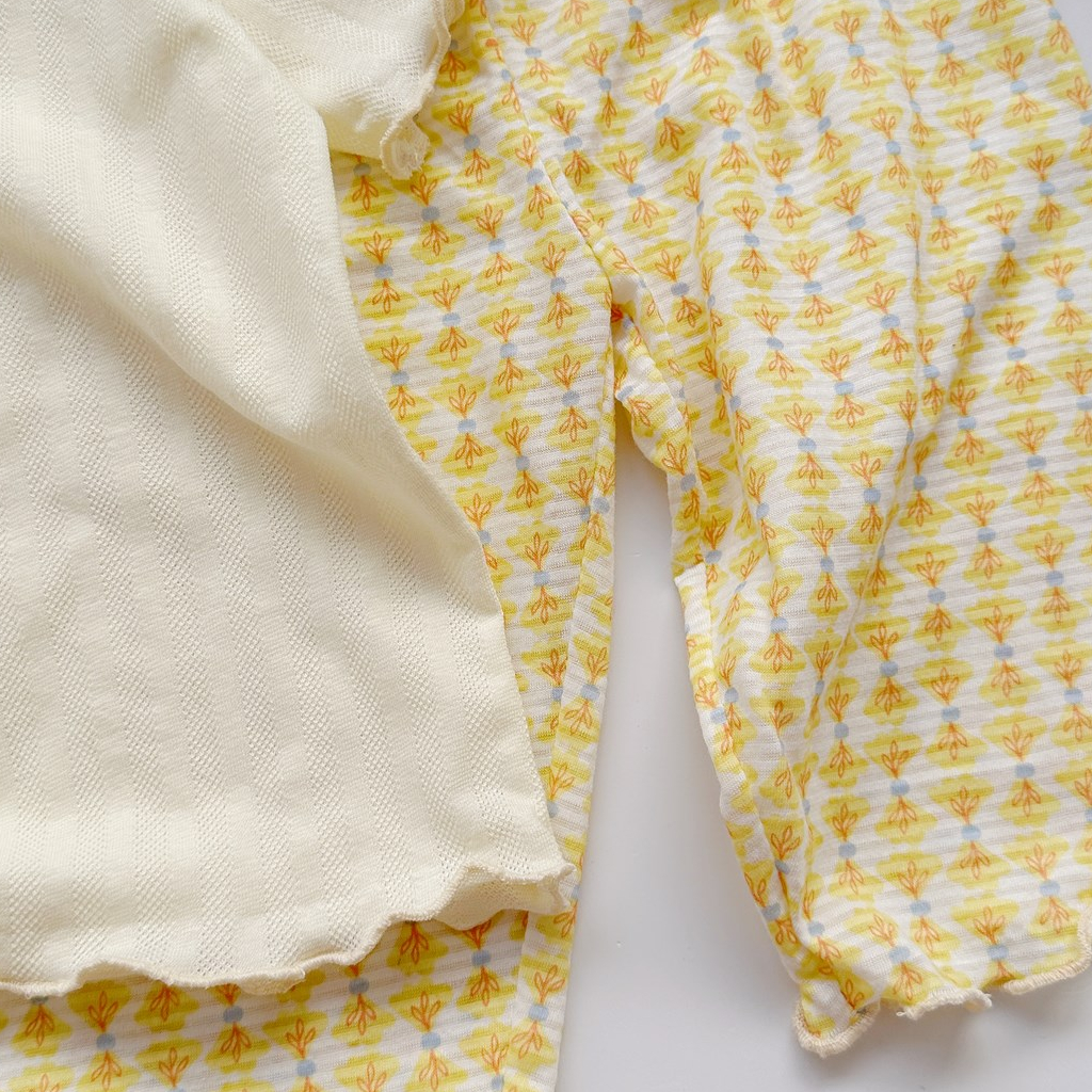 Bộ cộc tay họa tiết phối viền nơ cho bé Minium, Bộ quần áo trẻ em cotton thu hè, miniumbabyfashion SB1430, SB1466