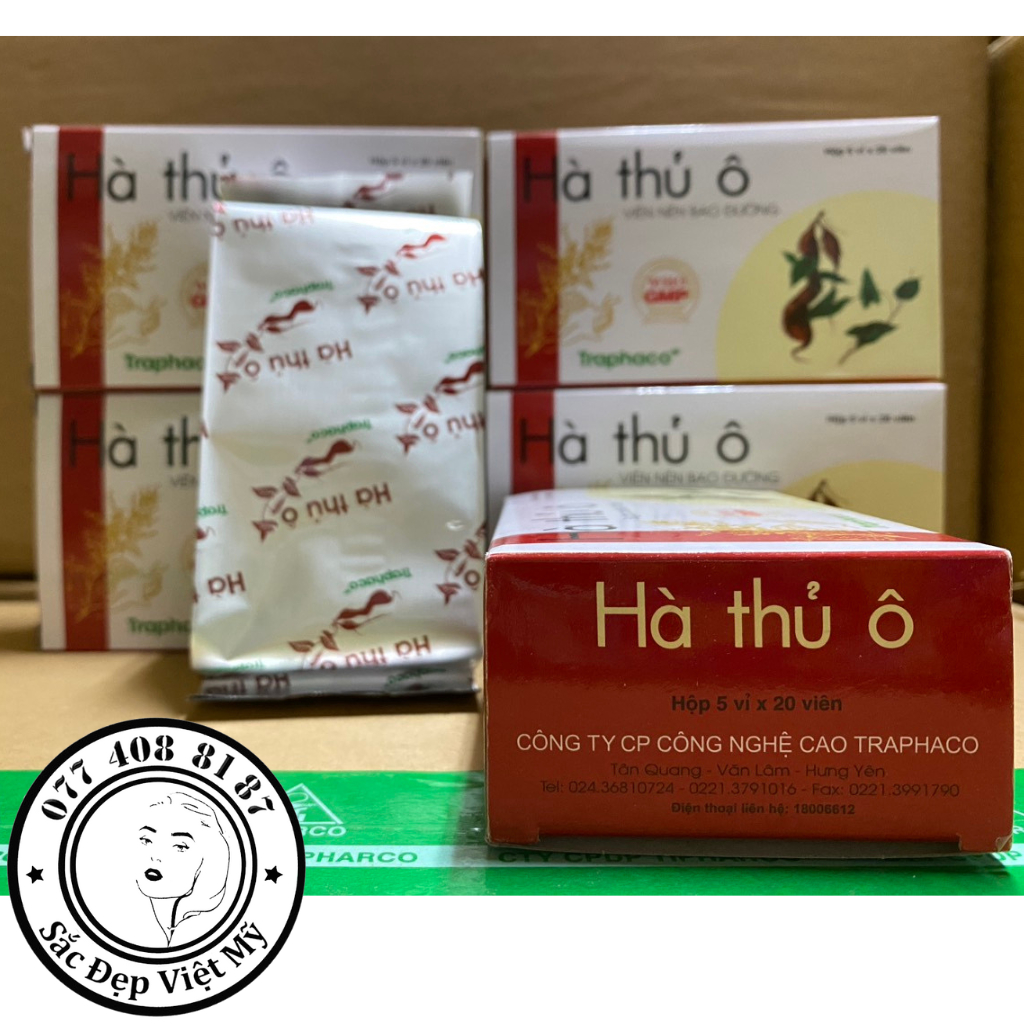 Viên Uống Hà Thủ Ô Đỏ Ngừa Rụng Tóc, Dưỡng Tóc Đen Khoẻ, Kích Mọc Tóc, Ngăn Ngừa Tóc Bạc Sớm Hộp 100V Bổ Huyết Mát Thận