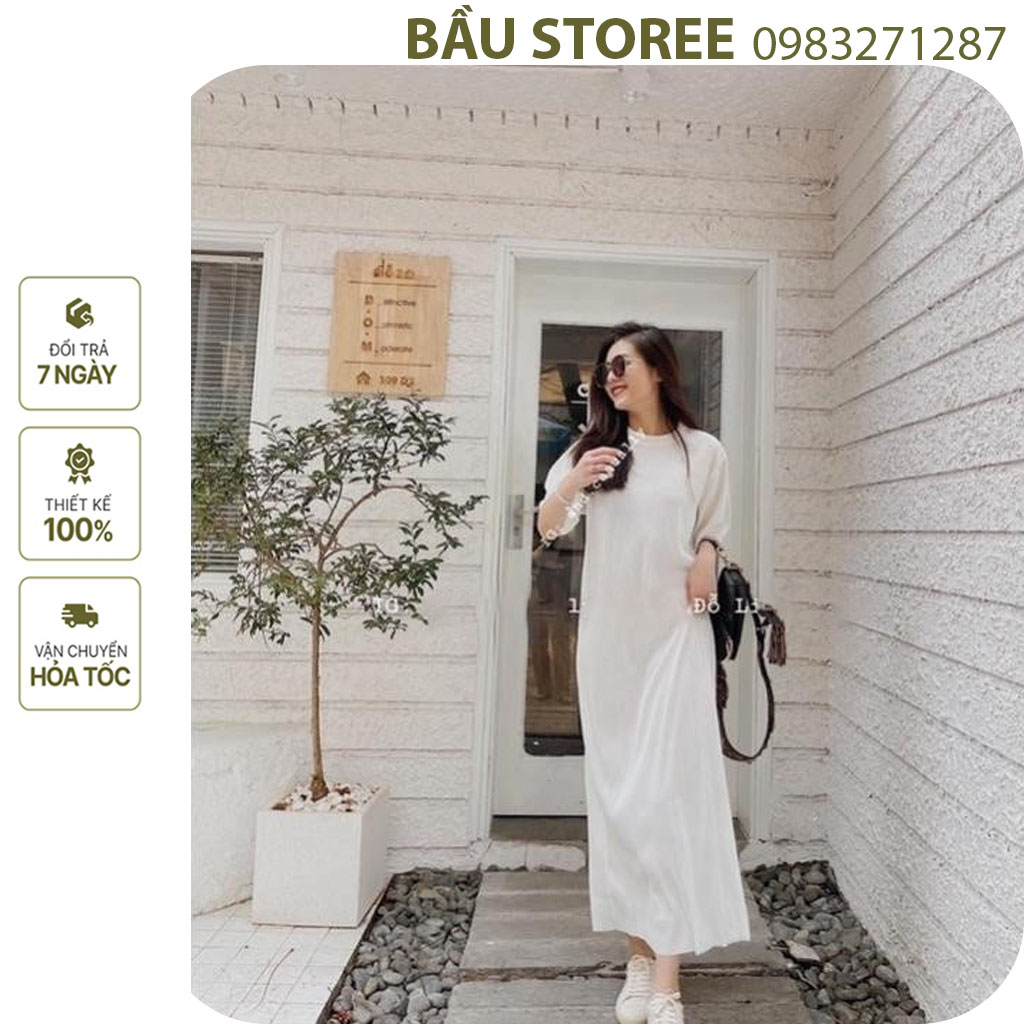 ĐẦM VÁY BẦU ĐẸP THỜI TRANG THIẾT KẾ CHẤT THUN TĂM DÁNG SUÔNG RỘNG - ĐẦM BẦU CỘC TAY MÙA HÈ FREESIZE