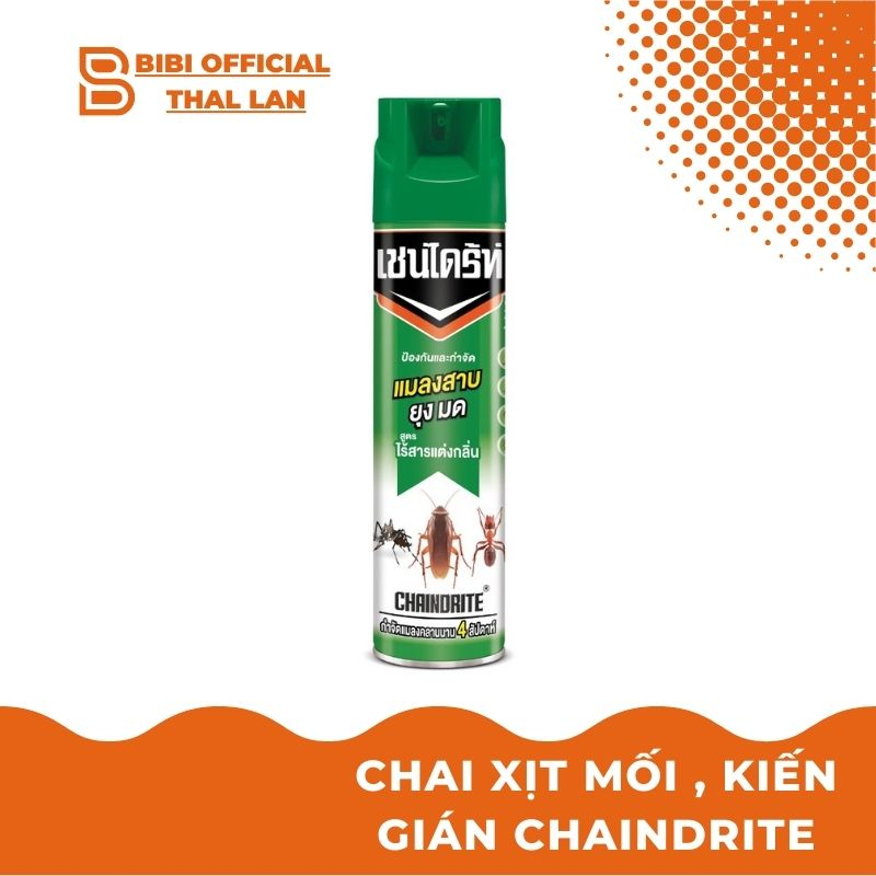 Bình Xịt GIÁN, Muỗi, Kiến Và Các Loại Côn Trùng (CHAINDRITE Thái Lan 600ml)