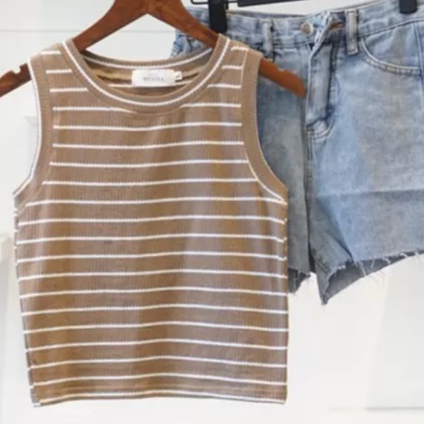 Áo thun 3 lỗ ôm Crop top Nữ sọc gân len BENSTORE chất cotton co giãn 4 chiều ,áo ba lỗ sọc sát nách nữ phom ôm crotop