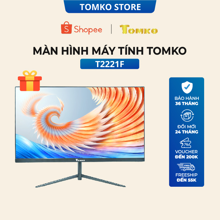 Màn Hình Tomko T2221F 22"FHD VA 75Hz 5ms AMD Freesync 3 Cạnh Chân-V