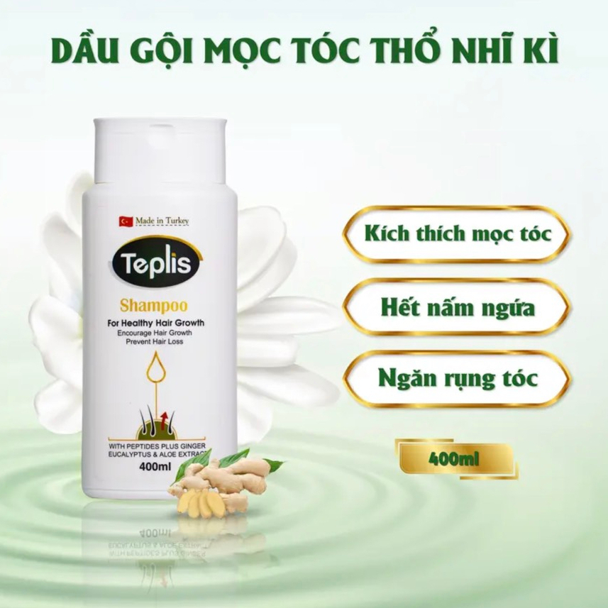 Dầu Gội Mọc Tóc Teplis, Ngăn Rụng, Kích Thích Mọc Tóc Nhập Khẩu Nguyên Chai Từ Thổ Nhĩ Kì - Chai 400ml