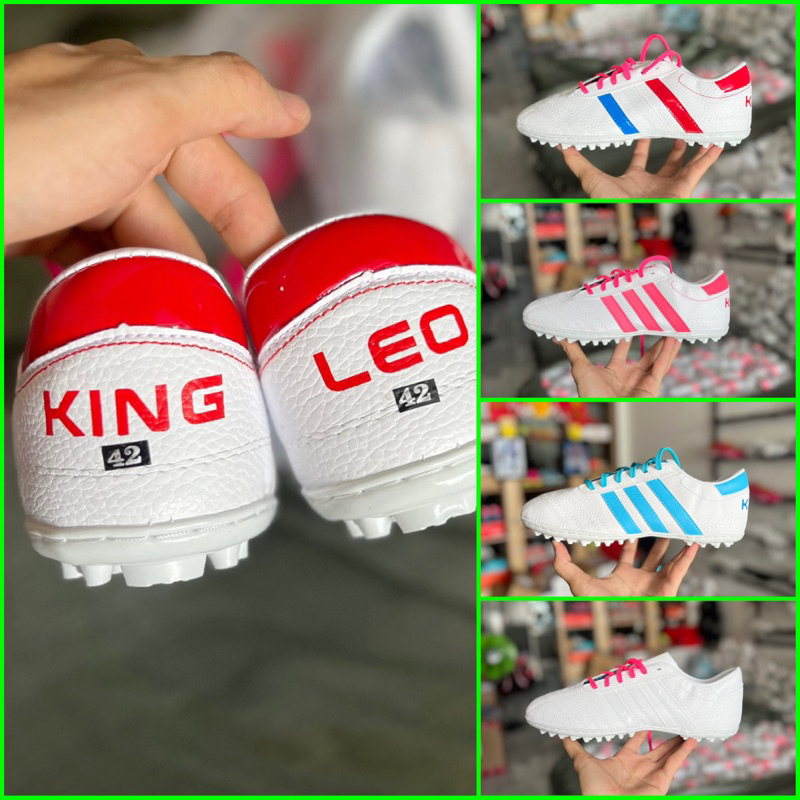 Giày Bóng Đá 3 Sọc King Leo Da Nhăn Xịn - King Leo Football