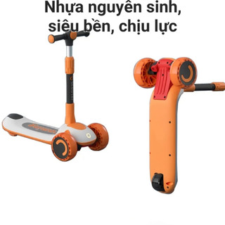Xe trượt scooter sasa màu cam - gập gọn, đế chân 2 lớp chịu tải 150kg, siêu bền đẹp, an toàn cho trẻ