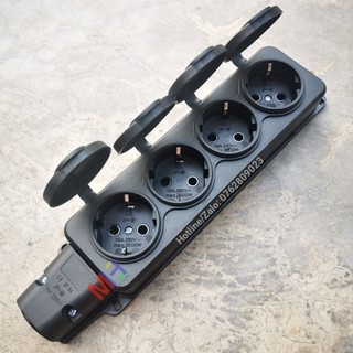 Ổ cắm điện công nghiệp chống nước ip54 - 4 ổ schuko type f chuẩn châu âu, hàn quốc - chịu tải 16a 250v 4000w