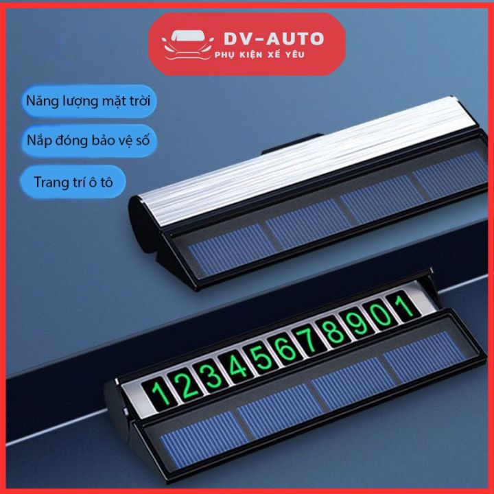 Bảng số điện thoại đỗ xe ô tô tiện lợi thiết kế đèn led sử dụng năng lượng mặt trời hàng cao cấp by DV AUTO