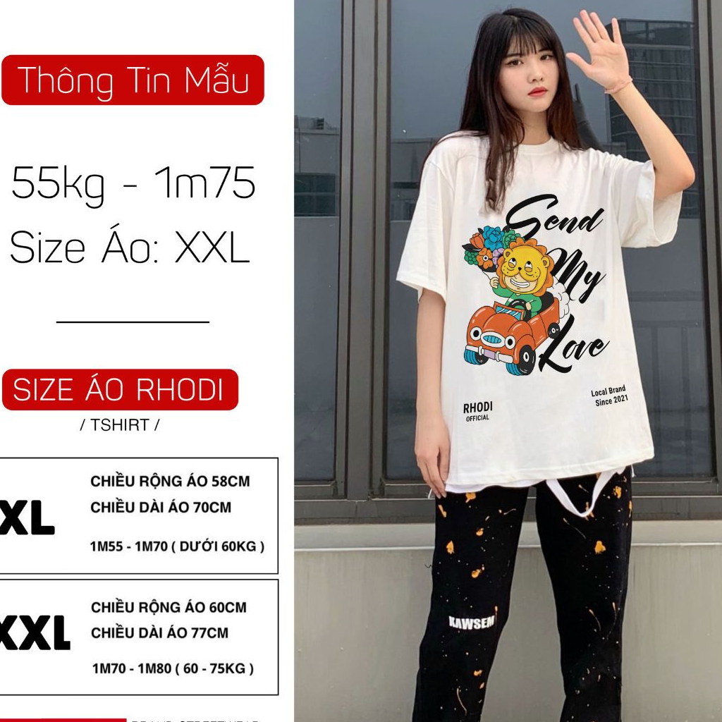 Áo Thun Tay Lỡ Nam Nữ Unisex Local Brand Rhodi Send My Love