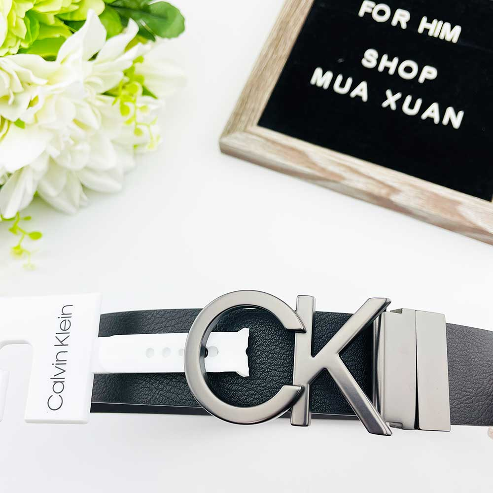 Thắt lưng Calvin Klein Monogram Reversible Buckle - Black/Brown