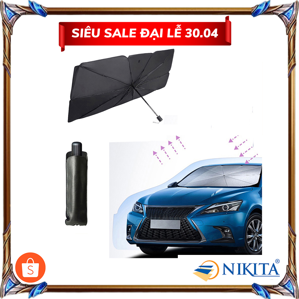 Dù che mưa, Dù che nắng kính lái Ô Tô, Vải dù 2 lớp, Hàng chính hãng NIKITA 2022