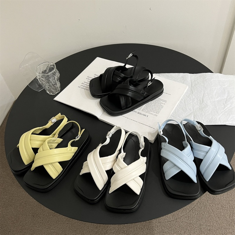 Dép Da Quai Chéo Quai Sau 4 Màu Hàng Quảng Châu beo1010